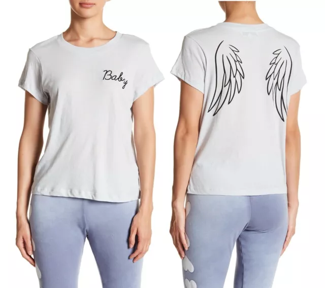 Wildfox Couture Women Angel Baby Wing Vintage Blue T-SHIRT Tee Top XS S M L