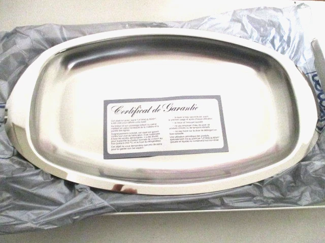 Grand Plat Ovale En Inox Letang & Rémy – Neuf Avec Défaut D'emballage