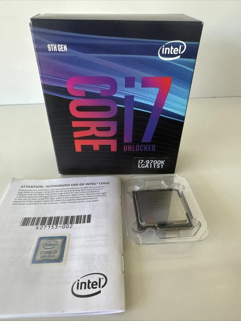 Processeur Intel Core I7-9700K - 8 Cœurs, 3,6 GHz - Socket LGA1151 - Version Plateau (sans Ventilateur)