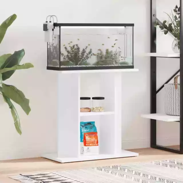 Support d'aquarium blanc brillant 60x30x60 cm bois d'ingénierie , Accessoires po