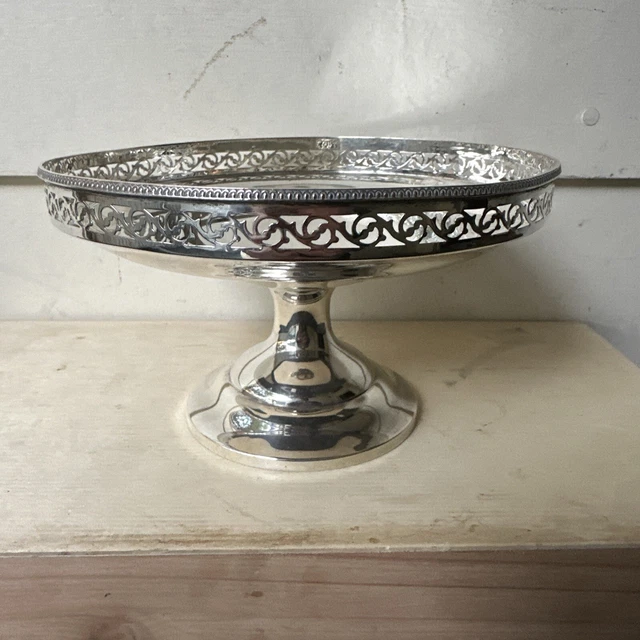 工芸品 MAPPIN & WEBB MAPPIN PLATE Pedestal Bowl English Mappin & Webb Silver Plate Reticulated Pedestal Bowl