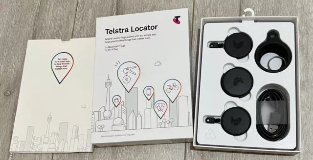 Telstra Locator Tags 2 x Bluetooth Tags and 1x Wi-Fi Tag (Brand New / Opened)