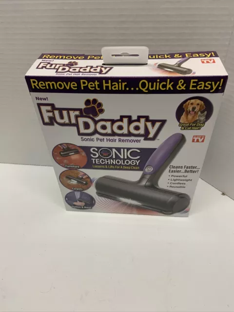 Fur Daddy Cordless Sonic Pet Hair Remover for Dogs & Cats Microfiber Bristles