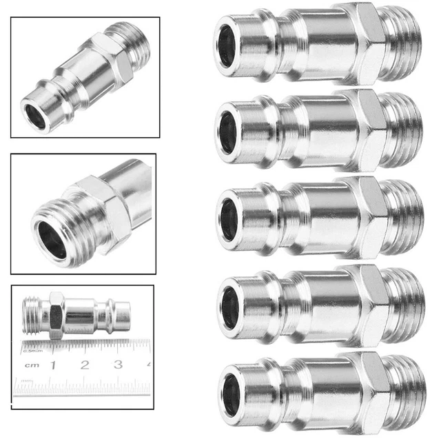 Lot De 4 Raccords Pneumatiques Push-in Argentés - 1/4" X 10-32 UNF Mâle - Marque Uxcell