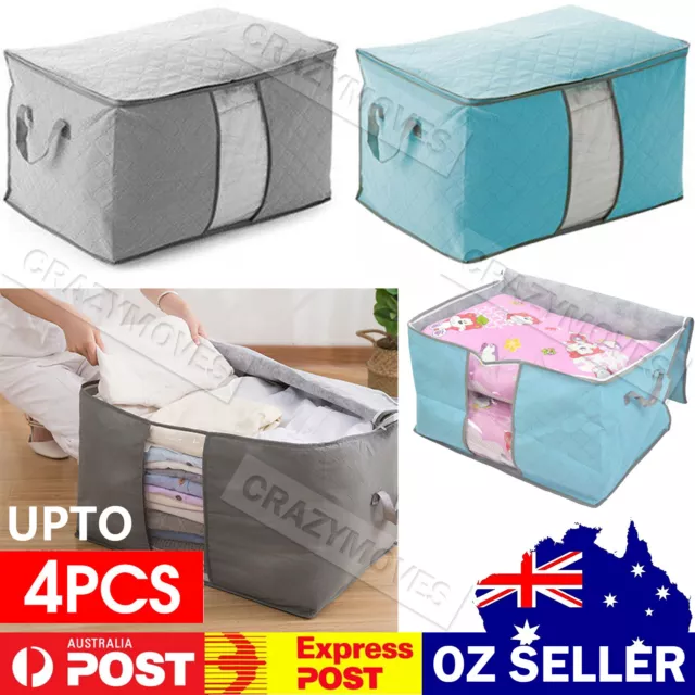 Clothes Quilt Blanket Storage Bag Fabric Organizer Foldable Zipper Cover Bag VIC