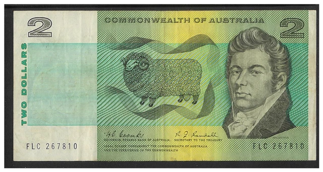 Commonwealth of Australia 1967$2 Paper Banknote Coombs/Randall R82 Fine #4