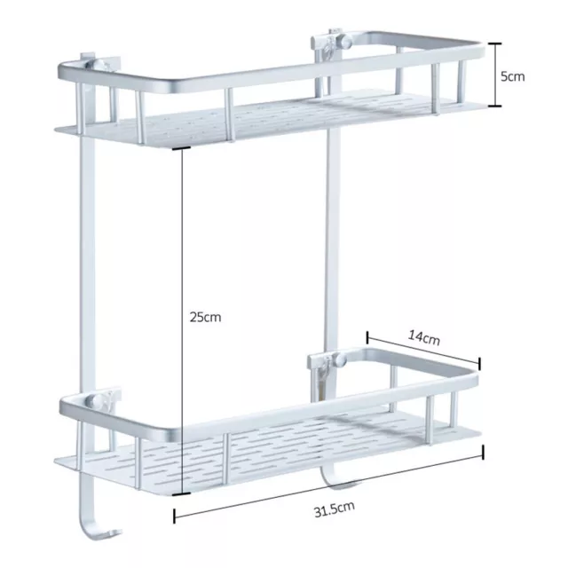 Aluminium Shower Bath Holder Shampoo Shower Gel Hanging Storage Rack Shelf Home