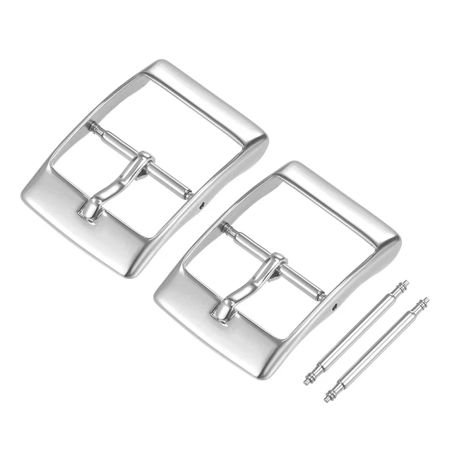 Orologio Cinturino Chiusura,2pz Argento PVD Fibbia,per 18mm con 2pz Molla Barra