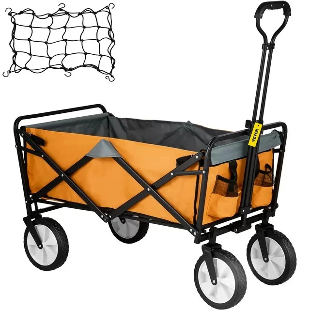 VEVORbrand Collapsible Wagon Cart ,Folding Wagon Cart , 176 lbs Load Beach Wagon