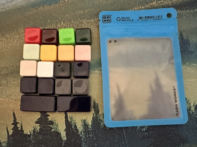 RAMA WORKS  Grid Keycaps - Sampler Set - 18 Caps - Mechanical Keyboard Keycaps
