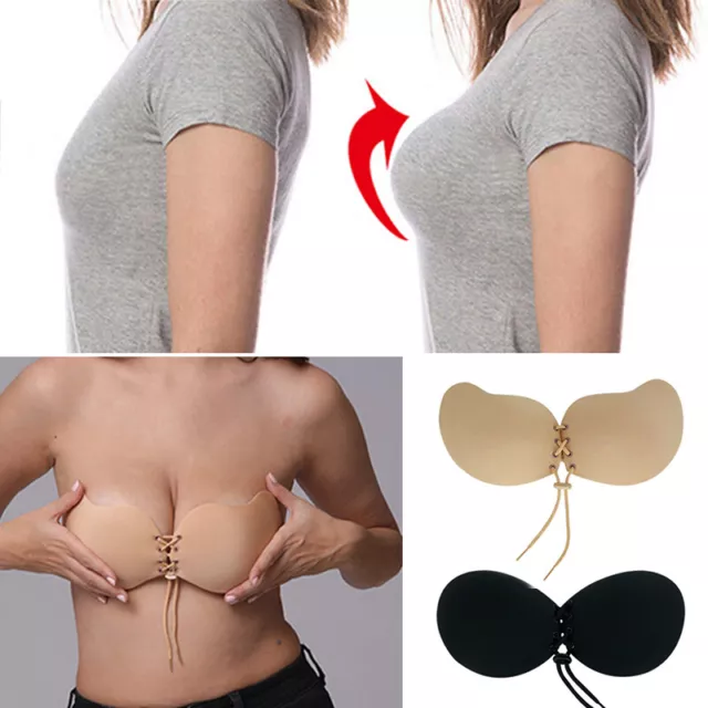 Women Strapless Invisible Bra Backless Self-Adhesive Push Up Wings