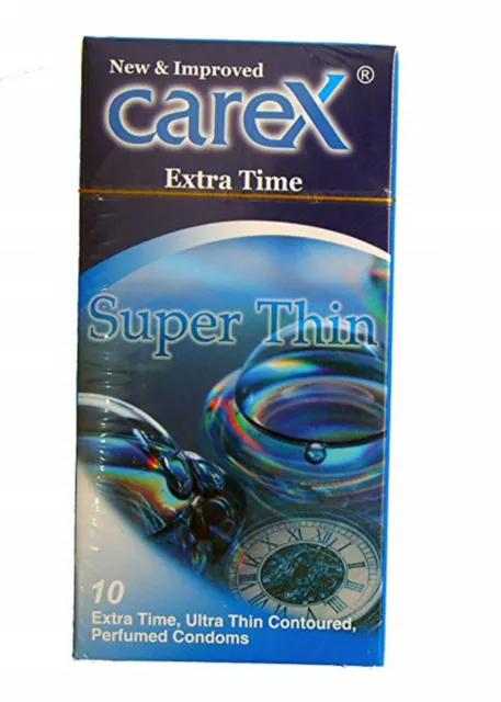 100 préservatifs CAREX EXTRA TIME SUPER fins (10 pièces par paquet)