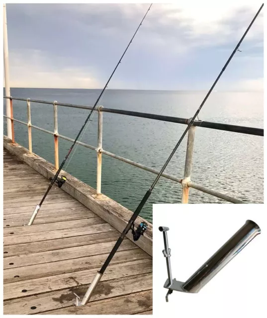 QUALITY STAINLESS STEEL Pier Rod Holder Fishing Pole Holder $39.90