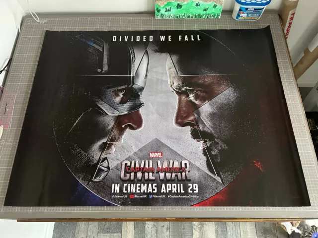 Captain America: Civil War (2016) Original Cinema Movie Film Quad Poster Marvel