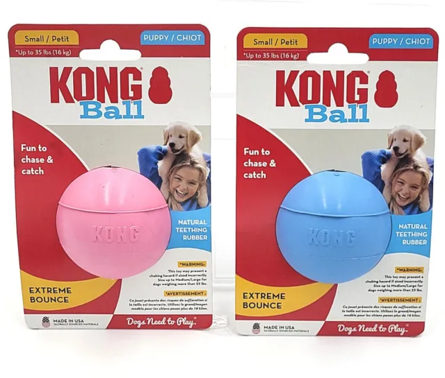 KONG Puppy Ball Small Treat Stuffable Bouncy Soft Rubber Teething Dog Fetch Toy