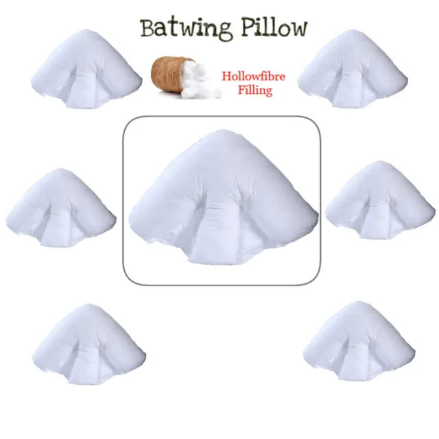 Batwing Pillow Orthopedic Back Neck Support Hollowfiber Filled Fluffy Cushion