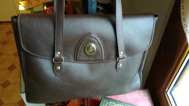 Sac Vintage Le Tanneur - Cuir Et Toile Bleue - Porté épaule - Marque Française