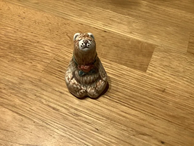 Handmade Hand Painted Ceramic Yoga Bear Boxed.