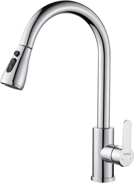 Pull-out Kitchen Mixer Tap 360 Swivel w/ Pull Down Spray High Arc Grey