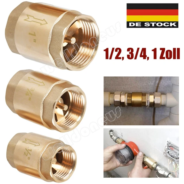 GASHER Rückschlagventil Aus Messing – 1-1/2" Innengewinde, 1,5 MPa – Rückflussverhinderer Mit Edelstahlfeder