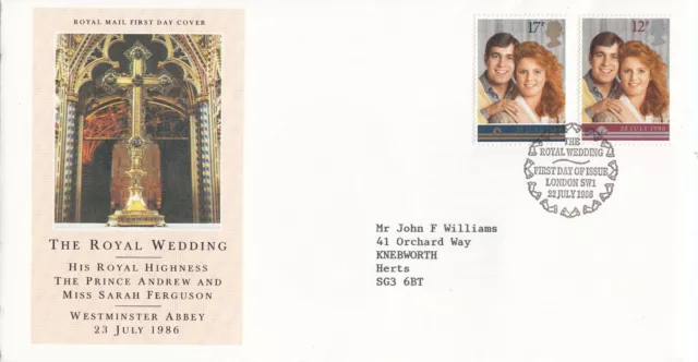 (109454) Prince Andrew Fergie Royal Wedding GB RM FDC London SW1 1986