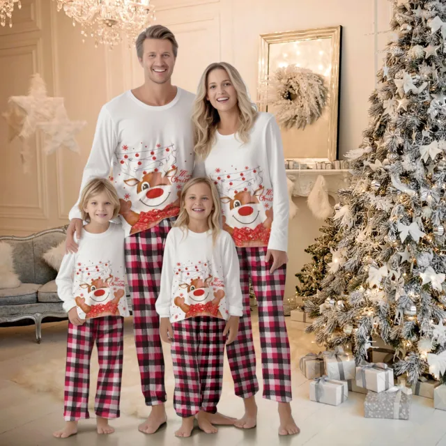 Family Matching Christmas Pyjamas Kids Adult Xmas Nightwear Pajamas Pjs Set 2023