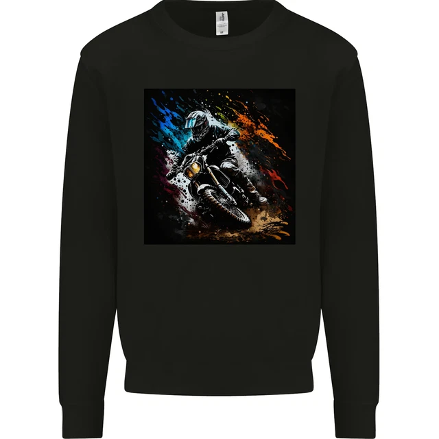 A Motocross Illustration MotoX Dirt Bike Motorsports Mens Sweatshirt Jumper