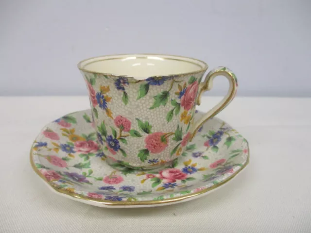Vintage Royal Winton Old Cottage Chintz Small Tea Cup & Saucer