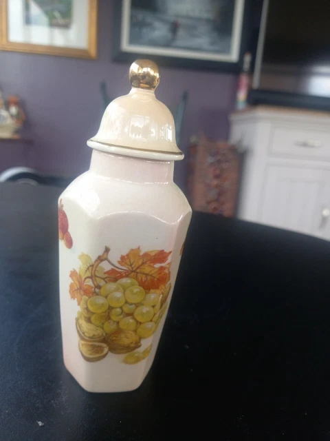 ROYAL WORCESTER PALISSY Royale Collection Fruit. Miniature Lidded Vase, Urn...