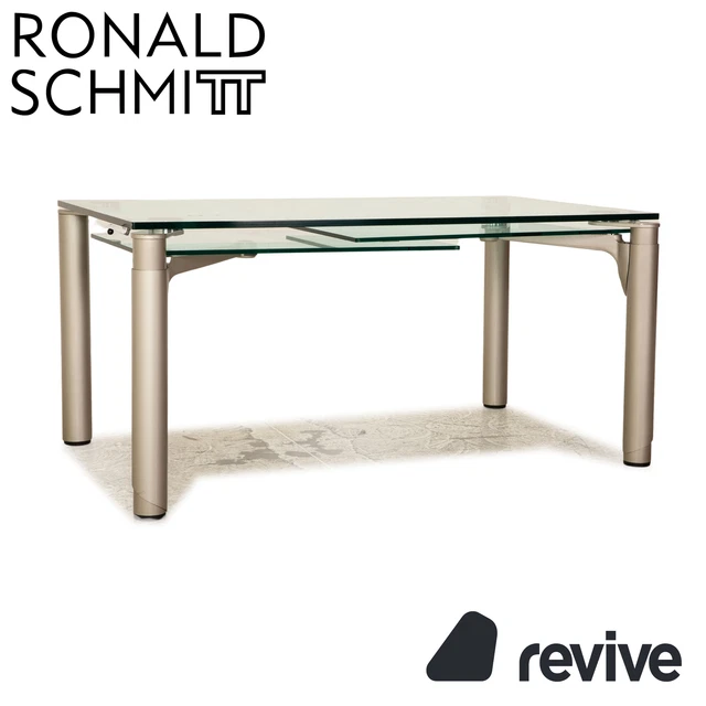 Ronald Schmitt 801E Vetro Tavolo Pranzo Argento Funzione