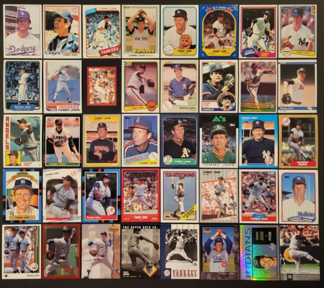 LOT OF 40 Different TOMMY JOHN Baseball Cards 4xAS 1975-2004 BB1992 $15 ...