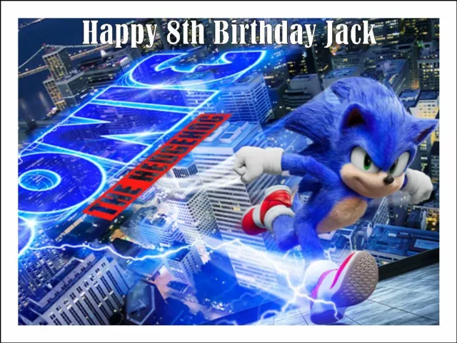 SONIC THE HEDGEHOG Cake Toppers Edible Icing Image Birthday Decoration#3