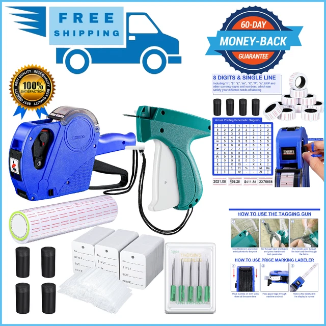 1121 Pieces Clothing Tagging Gun Retail Price Tag Gun Attacher Gun with Label.
