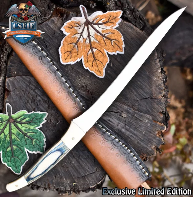 CSFIF Custom Forged Full Tang Knife AUS-10 Steel Hard Wood EDC Outdoor Gift