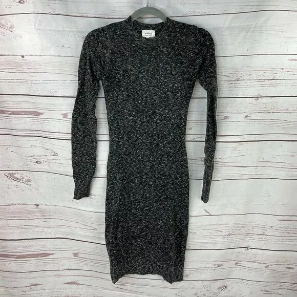 Wilfred Women's Dark Heathered Gray Long Sleeve Knit High Neck Dress Size Small