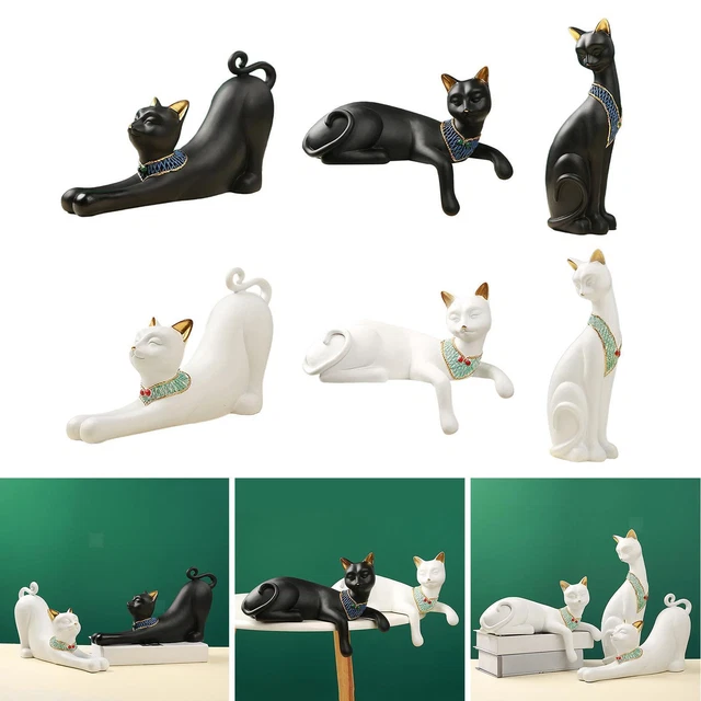 Ägyptische Katze Glückskatze Figuren Statue Hausgarten Ornamente Handbemalt