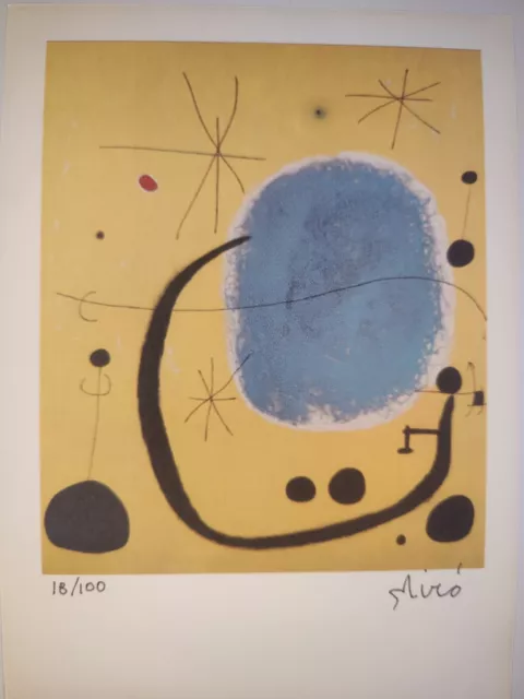 COA Joan Miro Original Vintage Print  Exibition Poster Signed  Litograph
