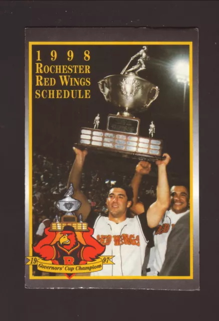 Rochester Red Wings--Tim Laker--Willis Otanez--1998 Pocket Schedule-Chase-Pitkin