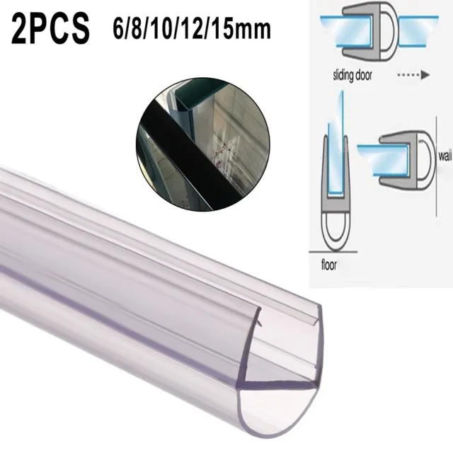 2pcs Water Deflector for 50cm Glass Shower Doors Universal Fit Prevents Leaks