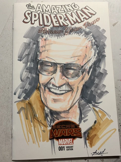 the amazing spider-man renew your vows 1 original sketch cover variant Stan Lee