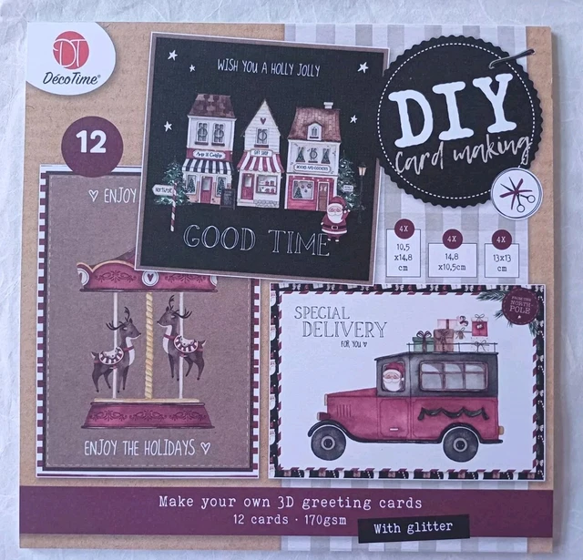 DECOTIME DIY CARD Making Weihnachten 12 Karten basteln Block 6 EUR 3,00 ...