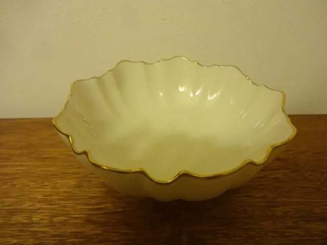 Vintage Symphony China by Lenox 6" Footed Bowl Rib Pattern Scalloped Rim USA