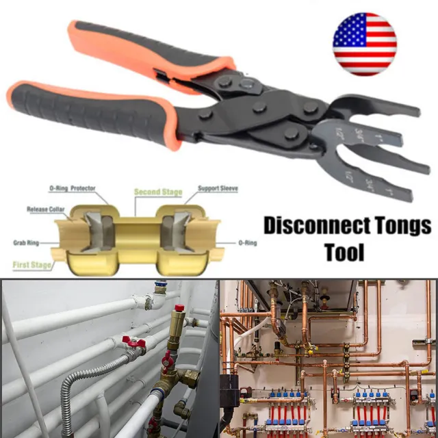 1/2"3/4"1", PEX, CPVC Disconnect Clamp Removal Tool For Brass-Push Fittings USA