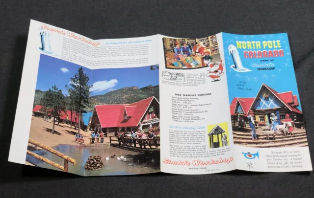North Pole Colorado Santa's Workshop Colorful 1960's Travel Vacation Brochure
