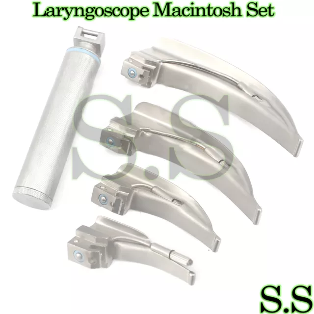 4 Blades And One Handle Laryngoscope Macintosh Intubation Emt Anesthesia LS-3035