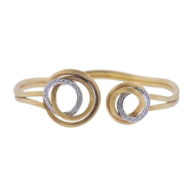 Marco Bicego Jaipur 18K Gold Circle Diamond Link Bangle Bracelet $4900 Marco Bicego Jaipur 18K Gold Circle Diamond Link Bangle Bracelet $4900