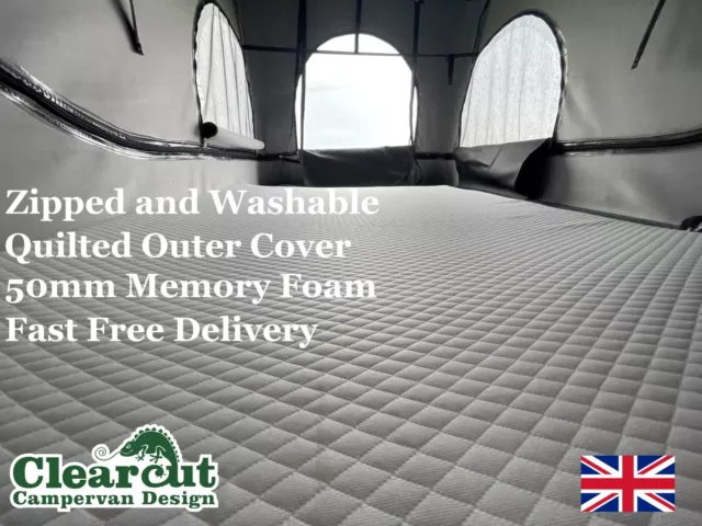 VW T5 T6 Campervan Pop Top Elevating Roof Bed Memory Foam Topper Mattress