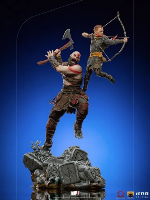 God Of War Bds Art Scale Statue 1/10 Kratos & Atreus 34 Cm Statua In Resina Iron