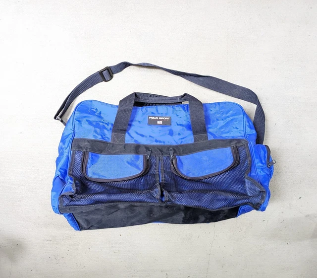 VINTAGE POLO SPORT Duffle Bag Blue Fragrance Nylon Ralph Lauren '90s