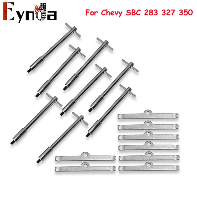 CHROME TALL TBAR Valve Cover Hold Down Set For Chevy SBC 283 327 350